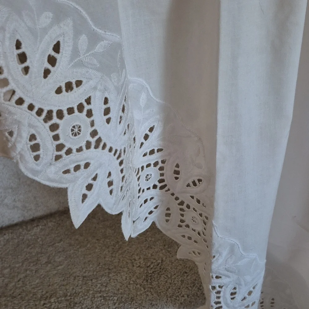 Vintage Battenburg Lace Type Swag Curtain Panels 80x38